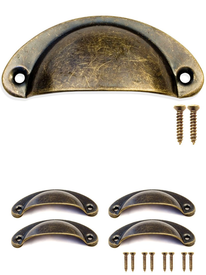 FUXXER® Antik Griffe klappbar Schubladen Kommoden Bronze Design 10,5cm 2er Set
