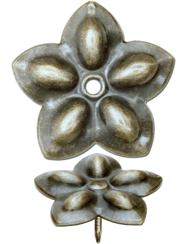 FUXXER® - 50x Antike Dekor-Nägel, Zier-Kopf-Nägel, Polster-Nägel, Möbel-Nägel, Vintage Messing Bronz