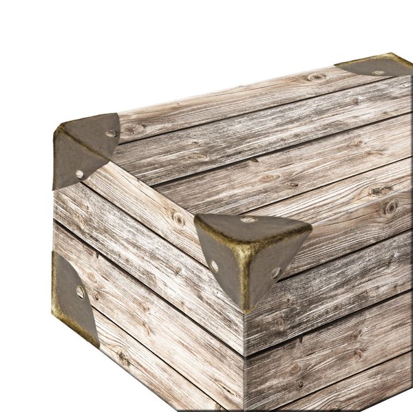 FUXXER - 12x Antike Möbel-Ecken, abgerundet, Schutz-Ecken, Metall-Beschläge für Kisten Boxen Möbel R