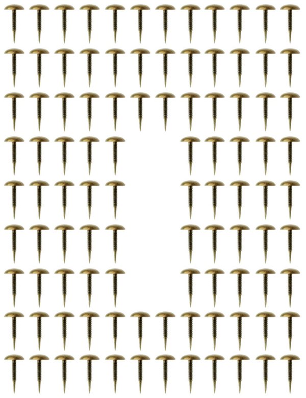 FUXXER® - 100x Antike Rund-Kopf Nägel, Reiß-Zwecken, Dekor-Nägel, Zier-Kopf-Nägel, Polster-Nägel, Mö